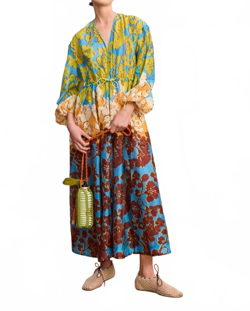 NEW ALEMAIS splice shirtdress in multi